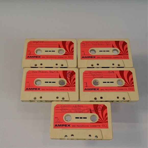 Vintage Ampex Cassette Tapes Lot of 5 Used 60 Min Pre-Recorded Sold As Blanks - Picture 3 of 5